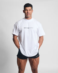 NEVERHOME ULTRA OVERSIZE SHIRT WHITE - (NEVERHOME LOGO)