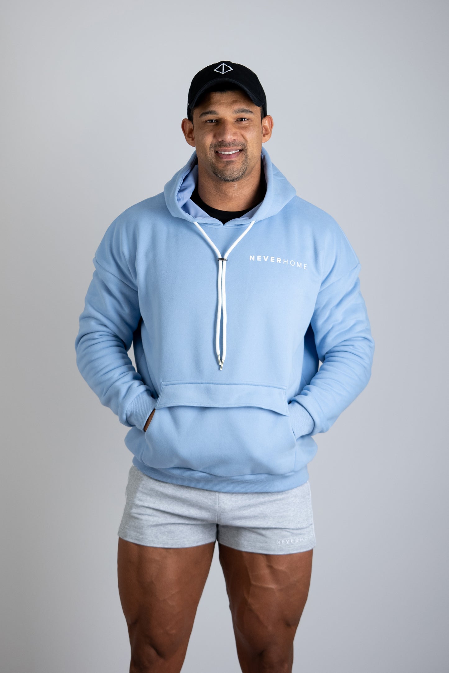 NEVERHOME OVERSIZED BABY BLUE HOODIE