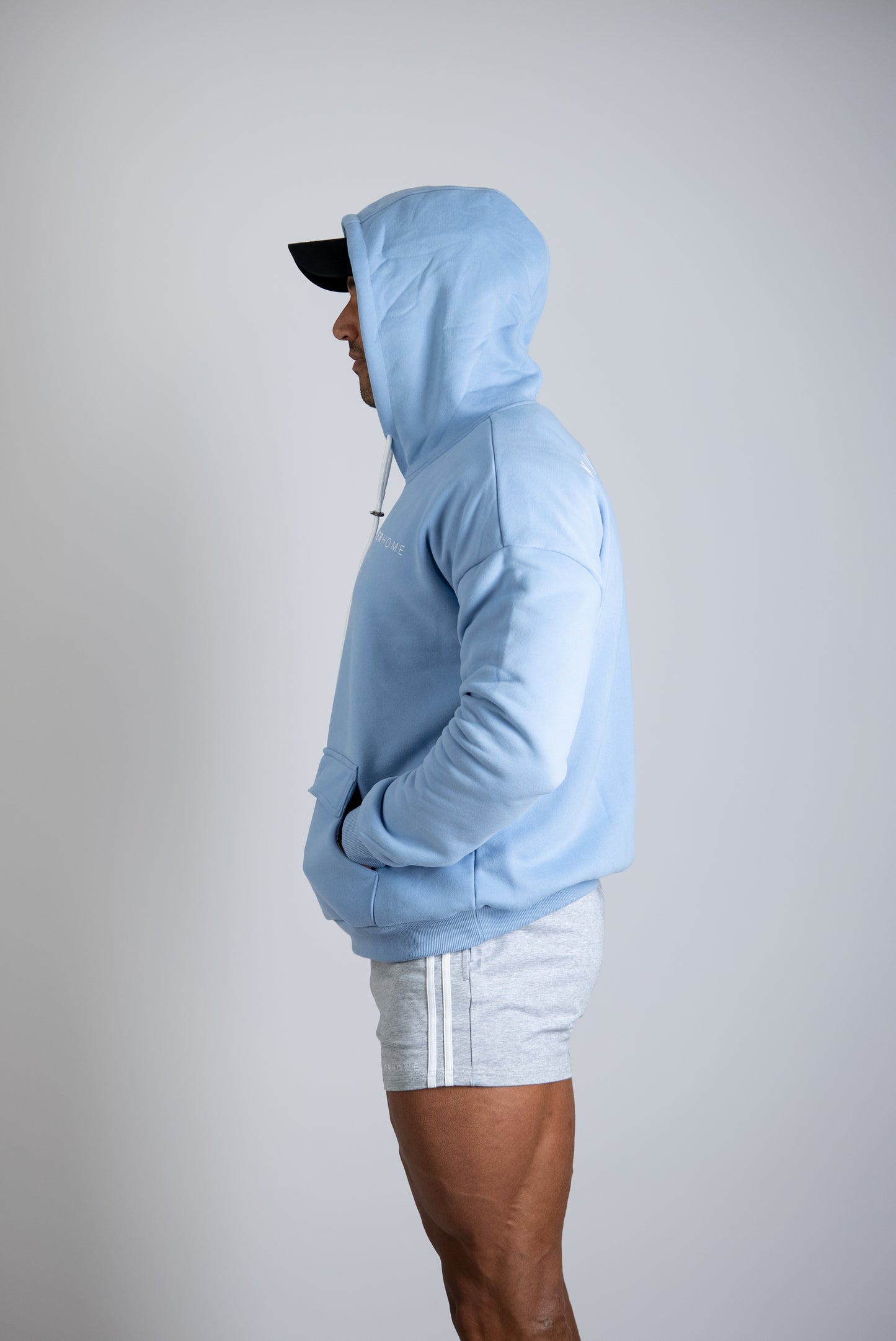 NEVERHOME OVERSIZED BABY BLUE HOODIE
