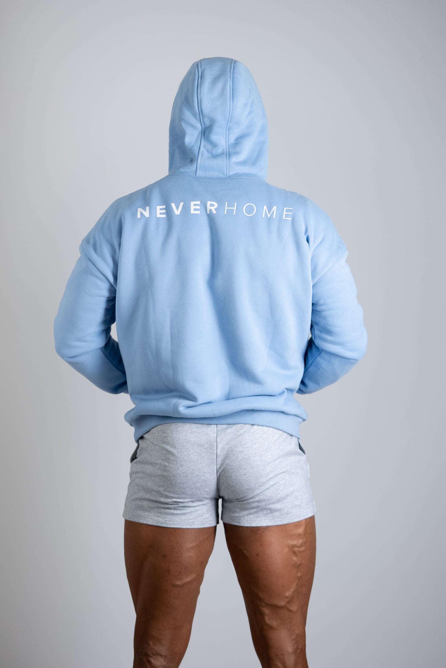 NEVERHOME OVERSIZED BABY BLUE HOODIE