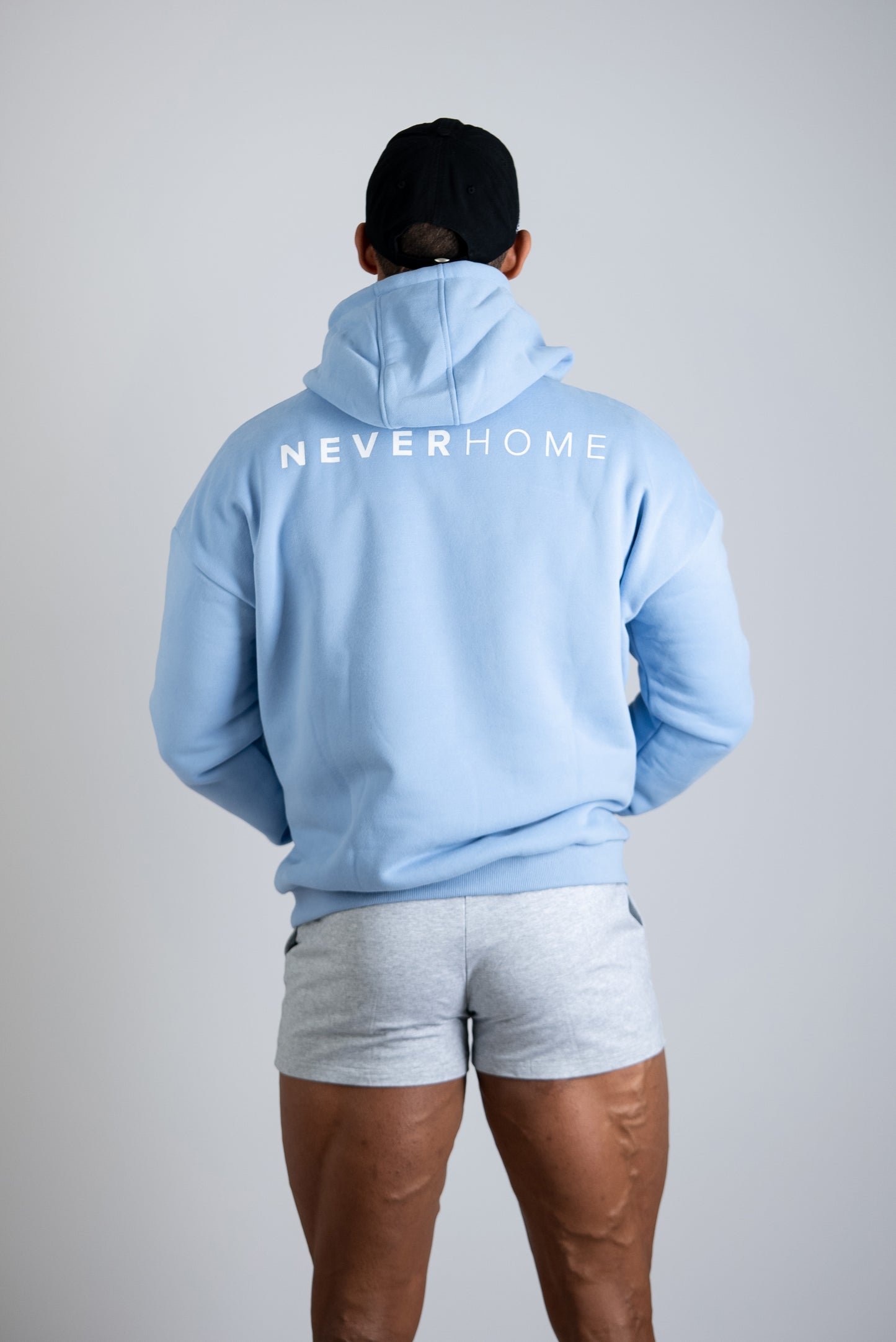 NEVERHOME OVERSIZED BABY BLUE HOODIE