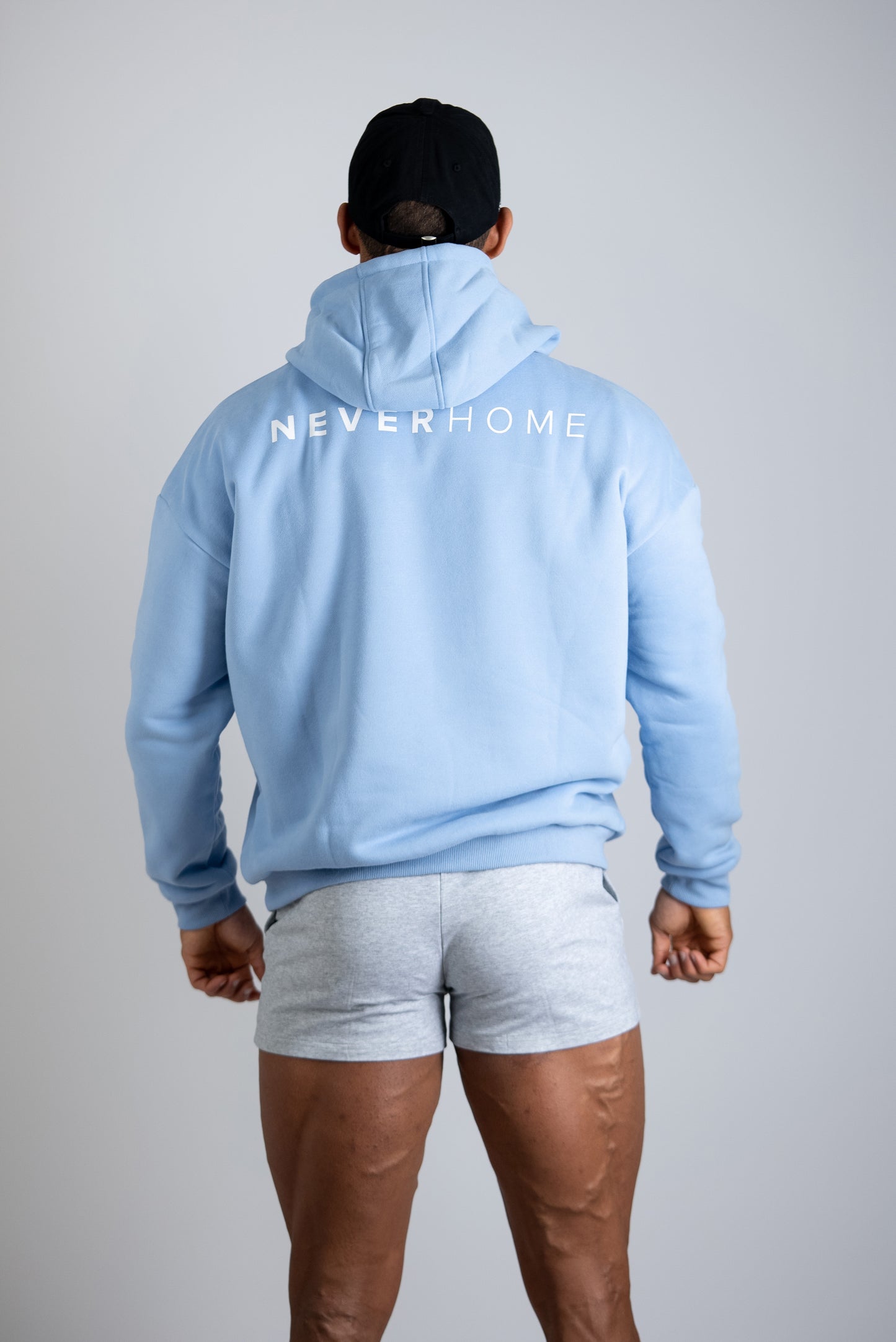 NEVERHOME OVERSIZED BABY BLUE HOODIE