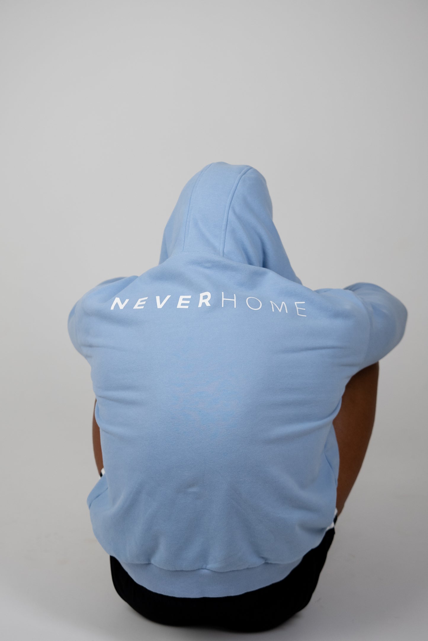 NEVERHOME OVERSIZED BABY BLUE HOODIE