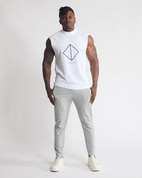 CUTT OFF WHITE (DIAMOND LOGO) Slim fit