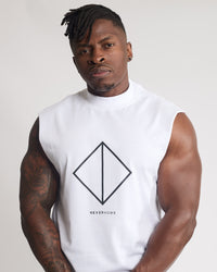 CUTT OFF WHITE (DIAMOND LOGO) Slim fit