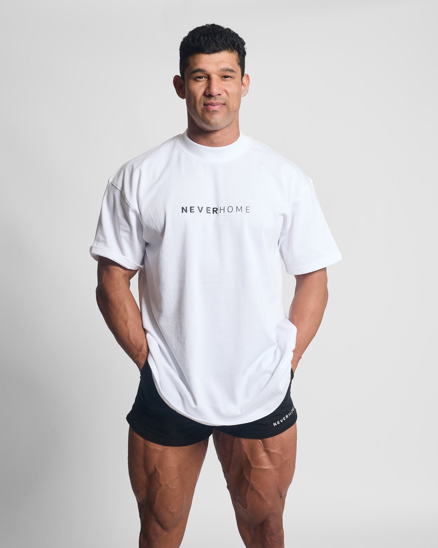 NEVERHOME ULTRA OVERSIZE SHIRT WHITE - (NEVERHOME LOGO)