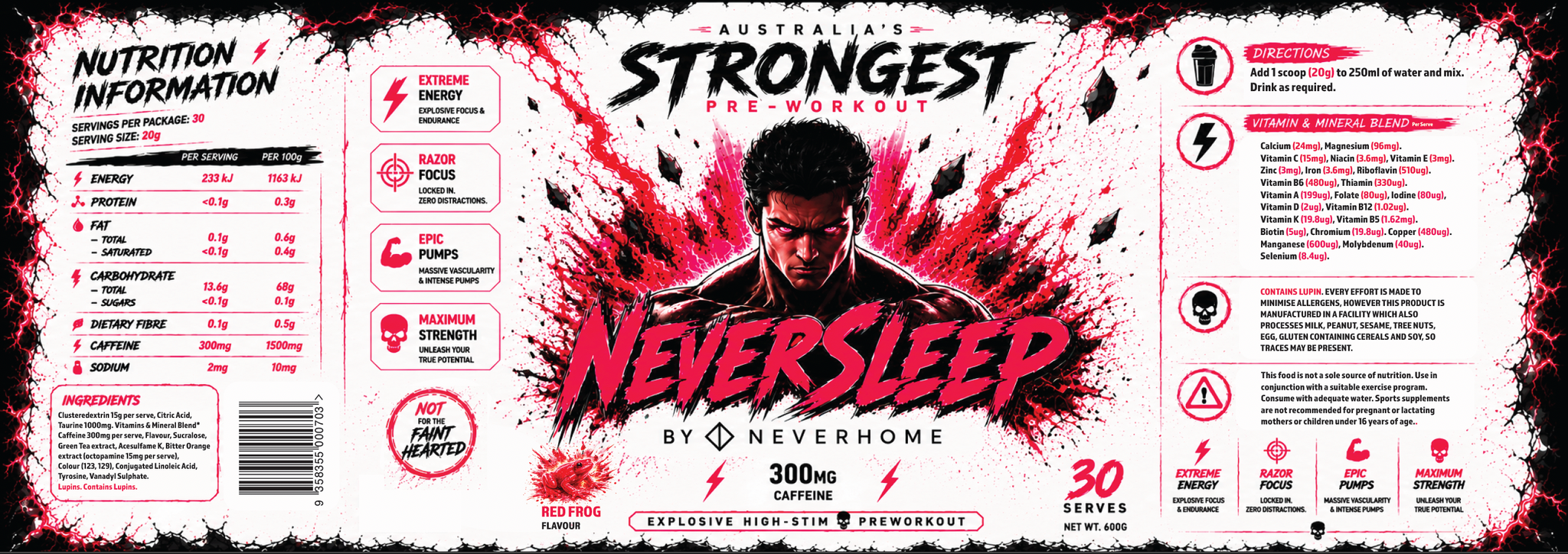 NEVERSLEEP PRE WORKOUT BY NEVERHOME